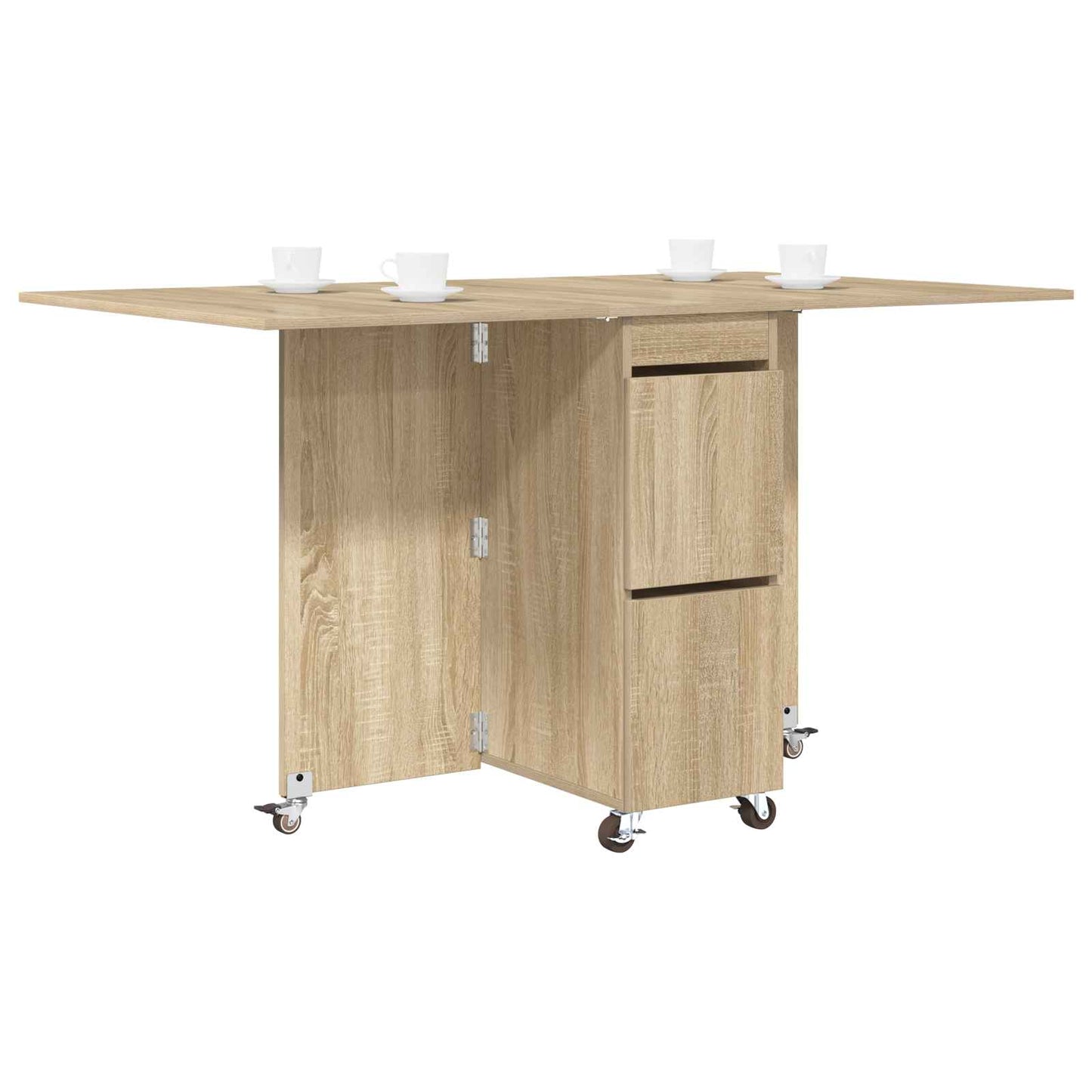 Dinning Table 2 pcs 140 x 80 x 77 cm Engineered Wood Sonoma Oak