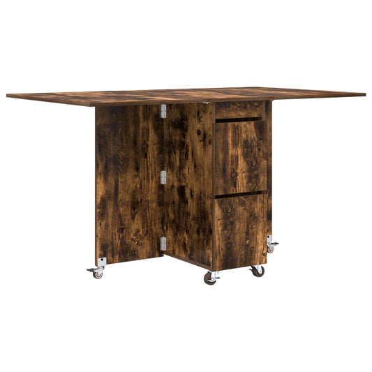Dinning Table 2 pcs 140 x 80 x 77 cm Engineered Wood Smoked Oak