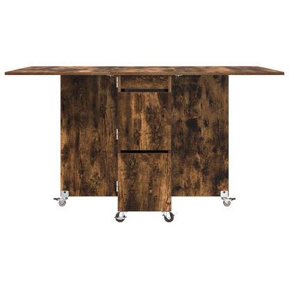 Dinning Table 2 pcs 140 x 80 x 77 cm Engineered Wood Smoked Oak