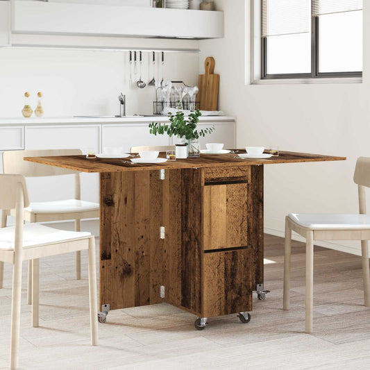 Dinning Table 2 pcs 140 x 80 x 77 cm Engineered Wood Old Wood
