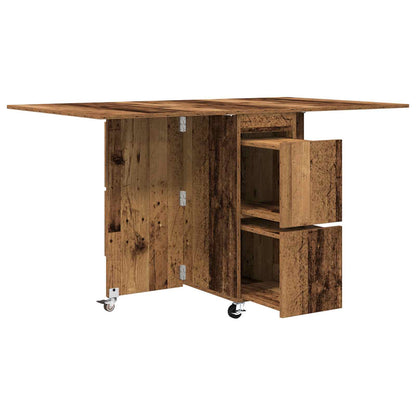 Dinning Table 2 pcs 140 x 80 x 77 cm Engineered Wood Old Wood