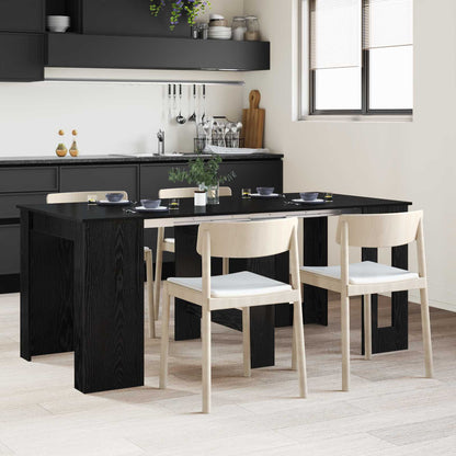 Dinning Table 180 x 85 x 75 cm Engineered Wood Black Oak