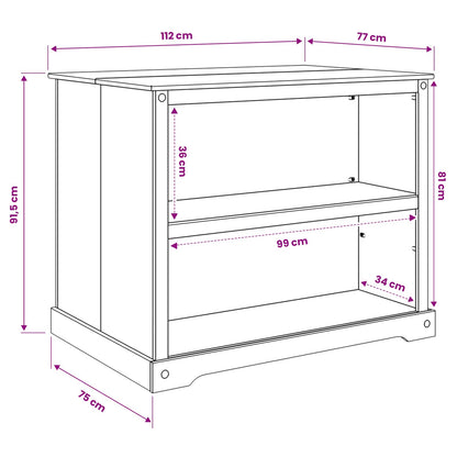 Kitchen Island Set White and Honey Wax 112 x 77 x 91.5 cm