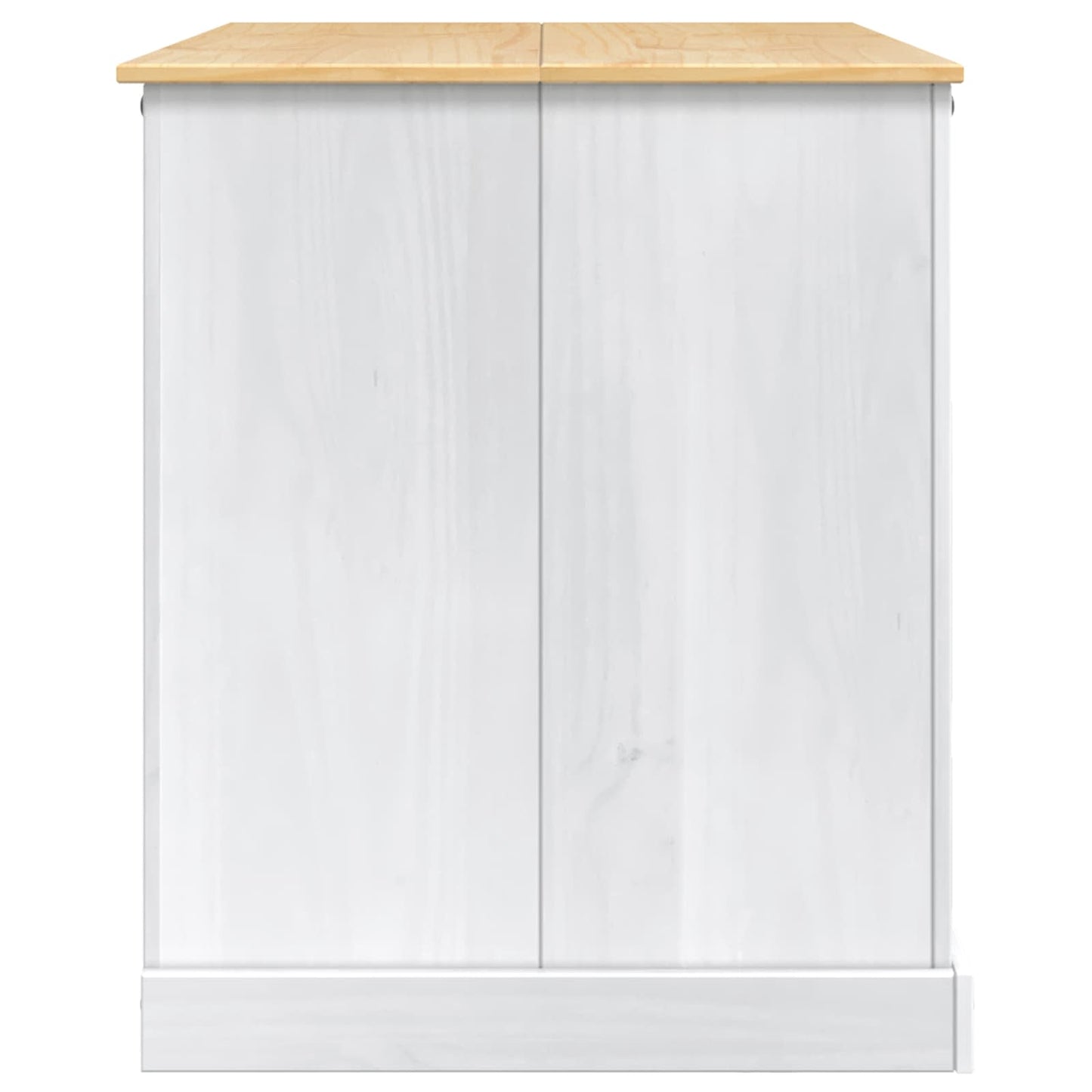 Kitchen Trolley 2 pcs White and Honey Wax 112 x 77 x 91.5 cm