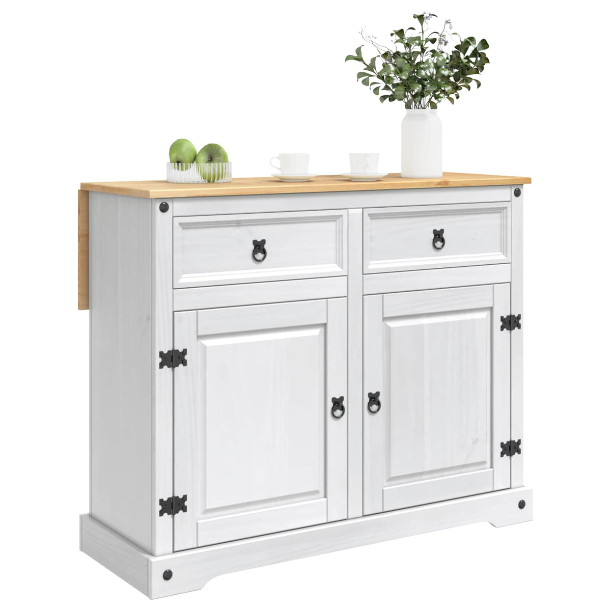 Kitchen Island Set White and Honey Wax 112 x 70 x 91.5 cm