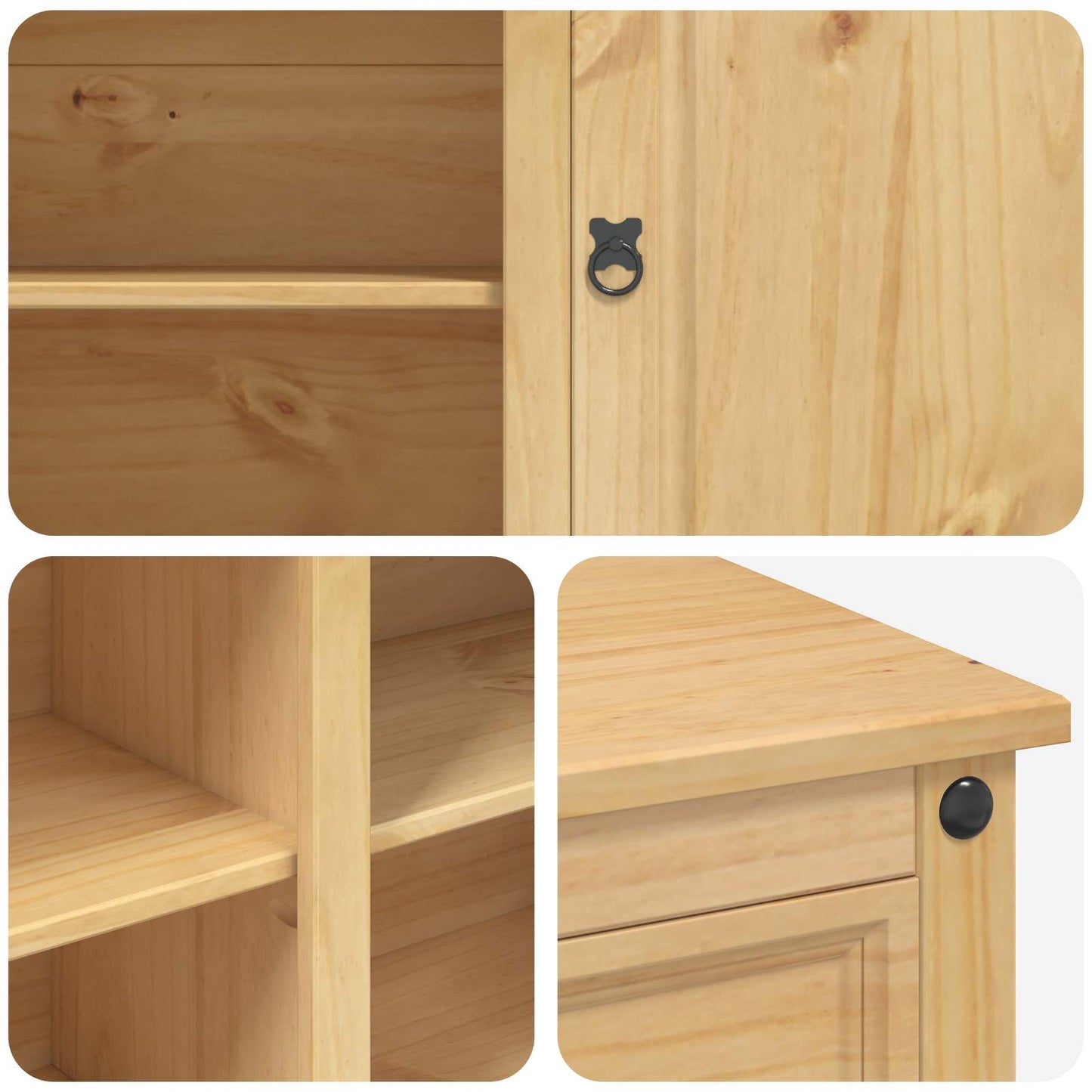 Kitchen Trolley 2 pcs Honey Wax 112 x 70 x 91.5 cm Solid-Pine