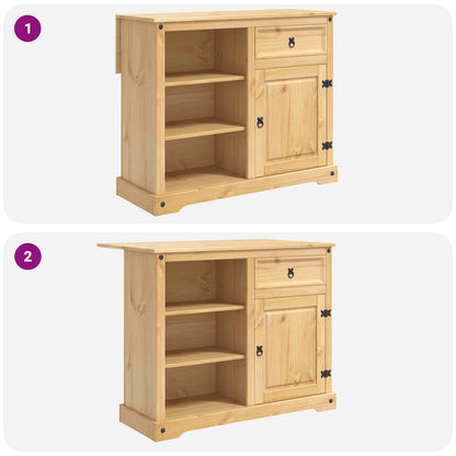 Kitchen Trolley 2 pcs Honey Wax 112 x 70 x 91.5 cm Solid-Pine