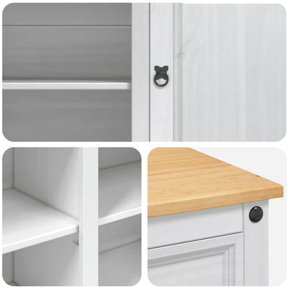 Kitchen Island Set White and Honey Wax 112 x 70 x 91.5 cm