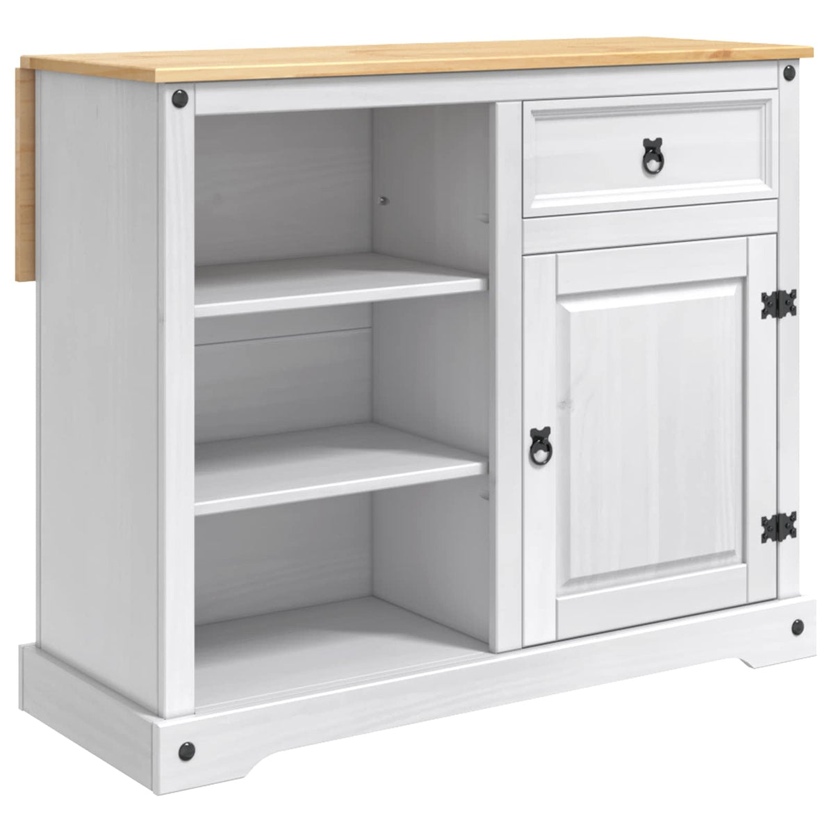 Kitchen Island Set White and Honey Wax 112 x 70 x 91.5 cm