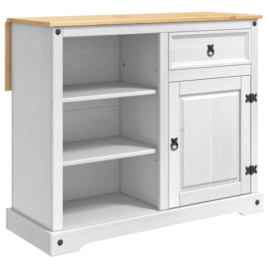 Kitchen Island Set White and Honey Wax 112 x 70 x 91.5 cm