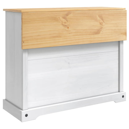 Kitchen Trolley 2 pcs White and Honey Wax 112 x 70 x 91.5 cm