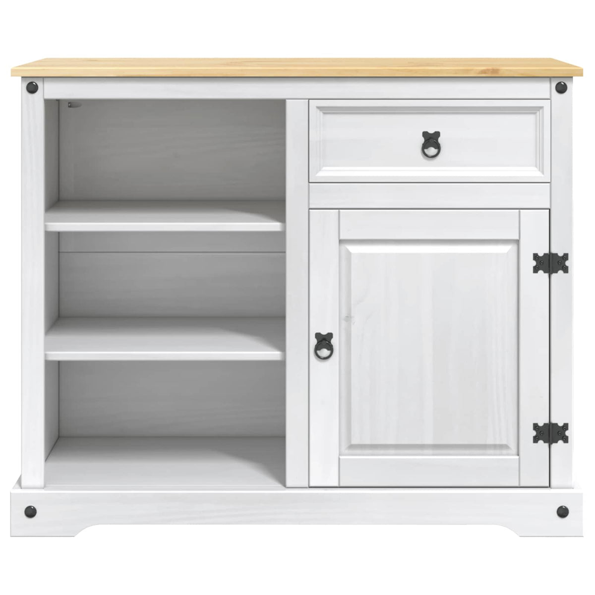 Kitchen Island Set White and Honey Wax 112 x 70 x 91.5 cm