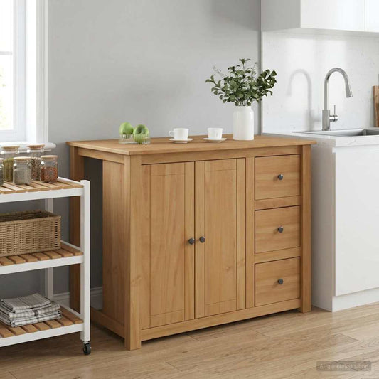 Kitchen Island Set PANAMA Honey Wax 112 x 77 x 90 cm Solid-Pine