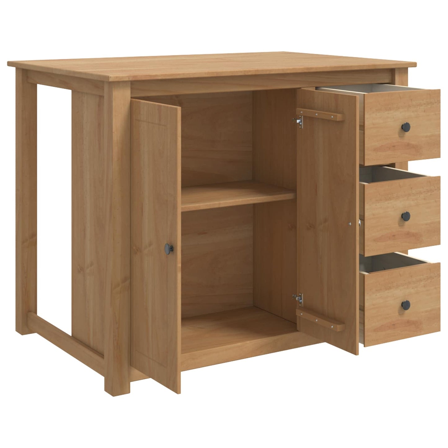 Kitchen Trolley PANAMA 2 pcs Honey Wax 112 x 77 x 90 cm
