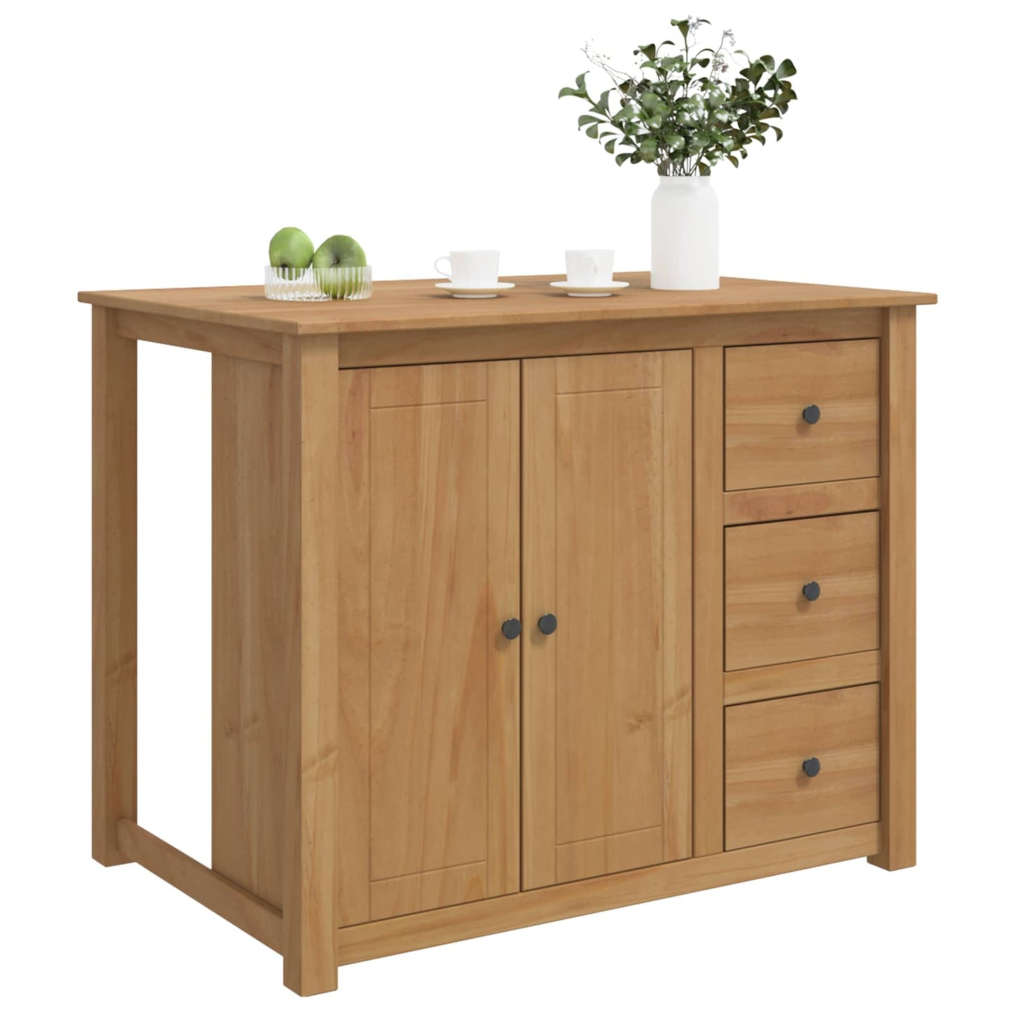 Kitchen Trolley PANAMA 2 pcs Honey Wax 112 x 77 x 90 cm