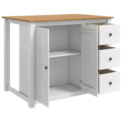 Kitchen Trolley PANAMA 2 pcs White and Honey Wax Solid-Pine