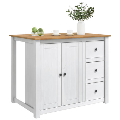Kitchen Trolley PANAMA 2 pcs White and Honey Wax Solid-Pine