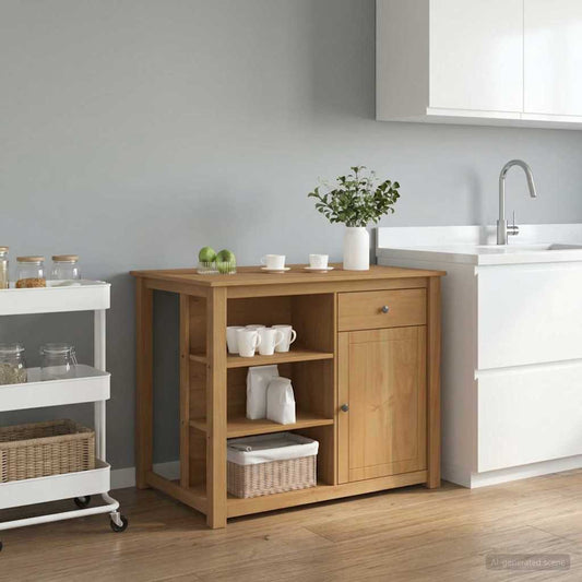 Kitchen Island Set PANAMA Honey Wax 112 x 77 x 90 cm Solid-Pine