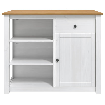 Kitchen Trolley PANAMA 2 pcs White and Honey Wax Solid-Pine