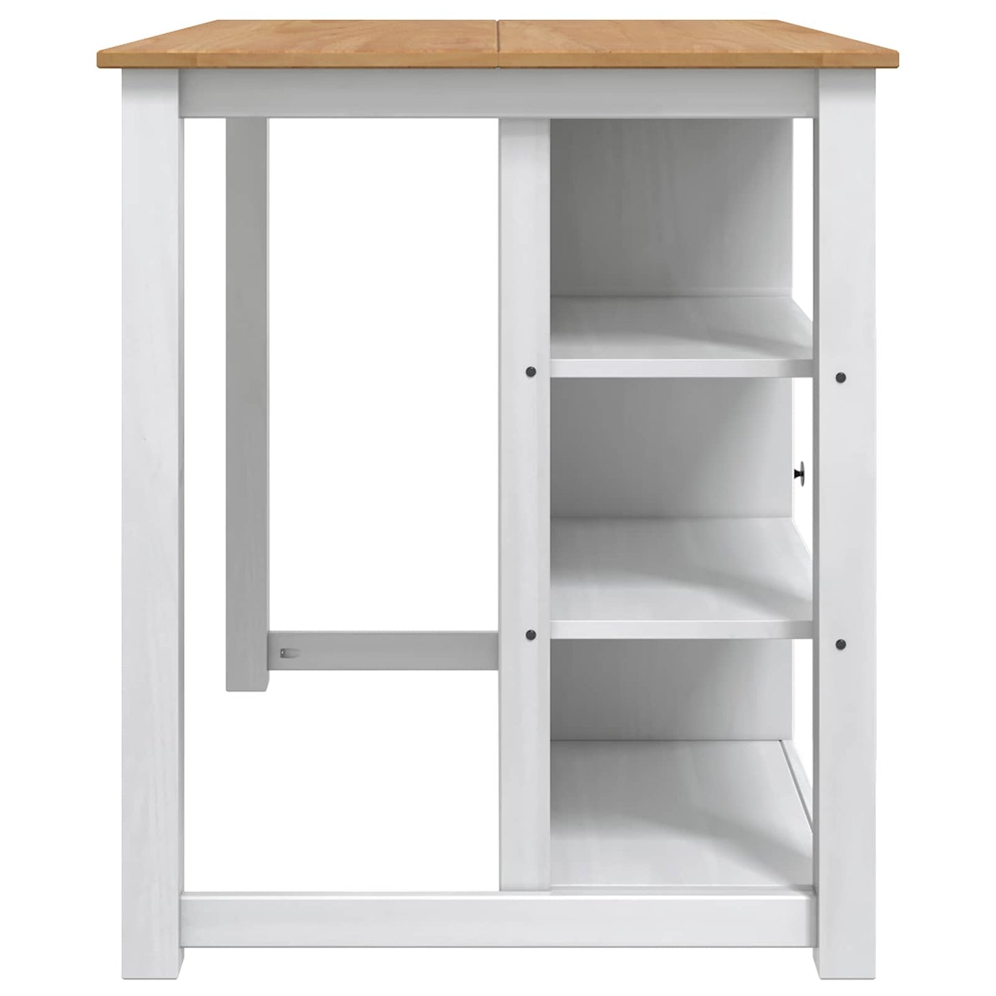 Kitchen Trolley PANAMA 2 pcs White and Honey Wax Solid-Pine