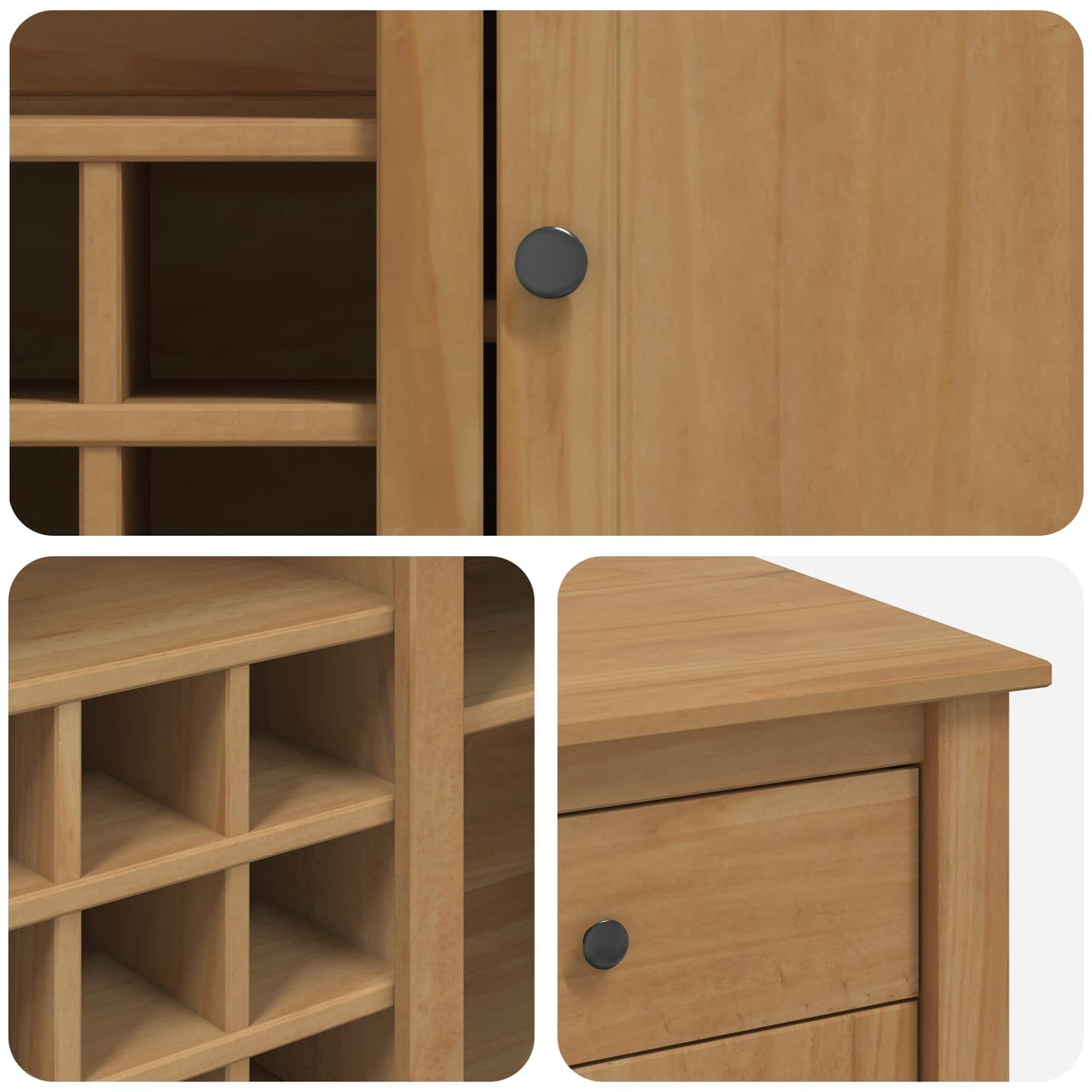 Kitchen Trolley PANAMA 2 pcs Honey Wax 112 x 77 x 90 cm