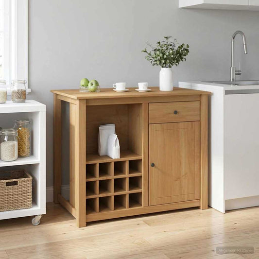 Kitchen Island Set PANAMA Honey Wax 112 x 77 x 90 cm Solid-Pine