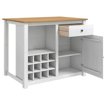 Kitchen Trolley PANAMA 2 pcs White and Honey Wax Solid-Pine