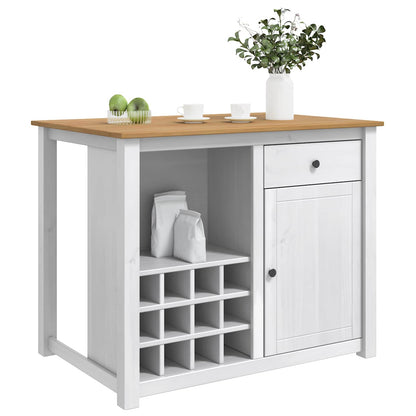 Kitchen Trolley PANAMA 2 pcs White and Honey Wax Solid-Pine