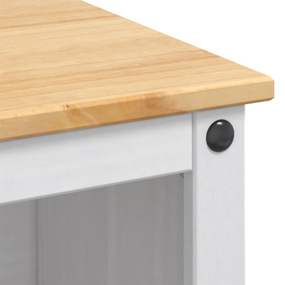 Kitchen Island Set 3 pcs White and Honey Wax Solid-Pine