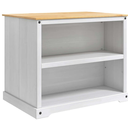 Kitchen Island Set 3 pcs White and Honey Wax Solid-Pine