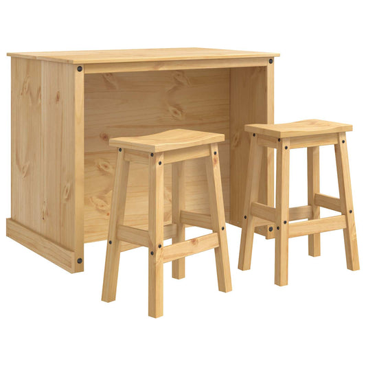 Kitchen Island Set 3 pcs Honey Wax 112 x 77 x 91.5 cm