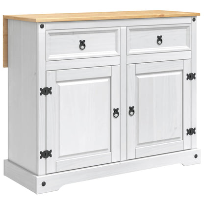 Kitchen Island Set Corona 3 pcs White and Honey Wax Solid-Pine