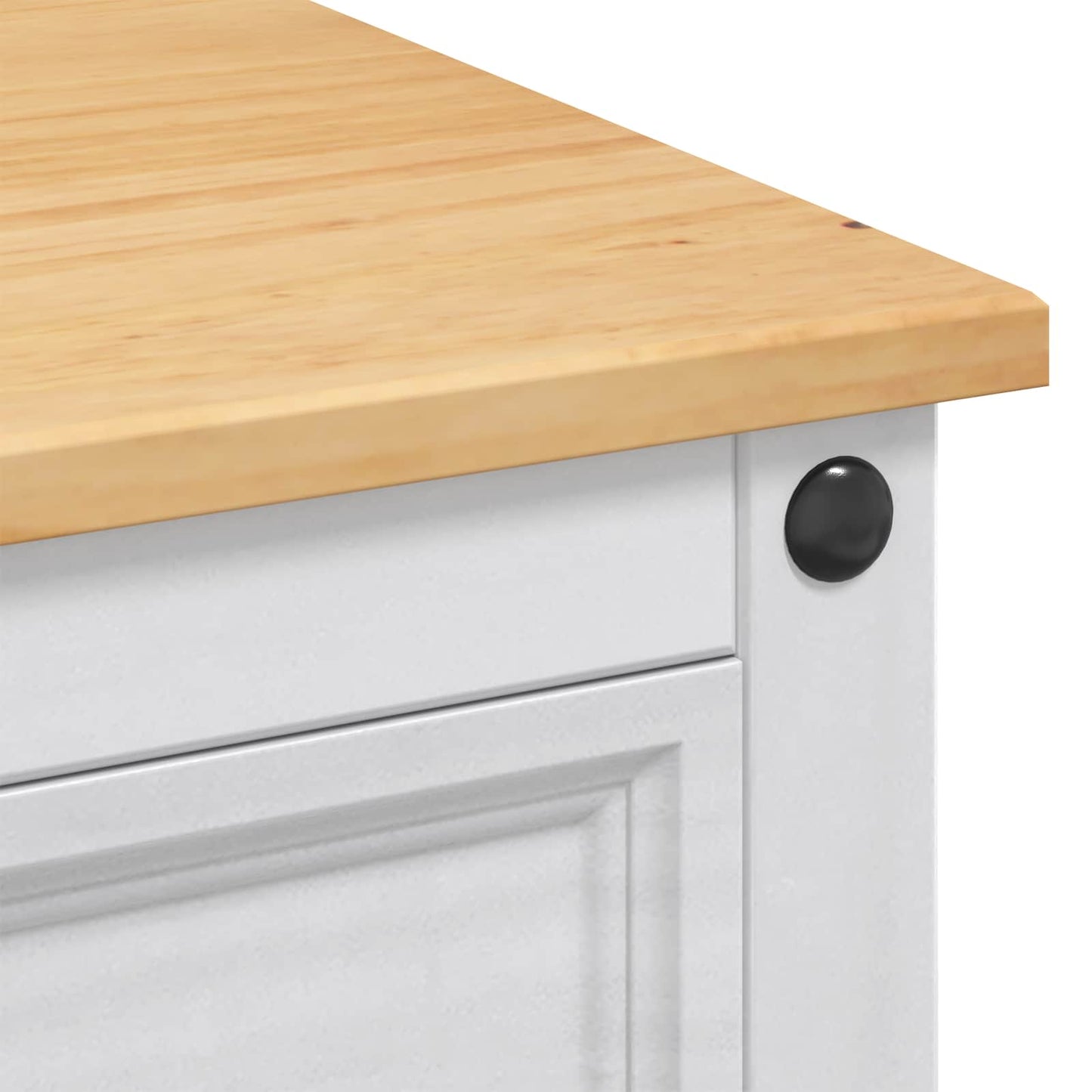 Kitchen Island Set 3 pcs White and Honey Wax Solid-Pine