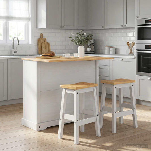 Kitchen Storage 3 pcs White and Honey Wax 112 x 70 x 91.5 cm