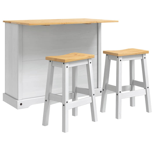 Kitchen Storage 3 pcs White and Honey Wax 112 x 70 x 91.5 cm
