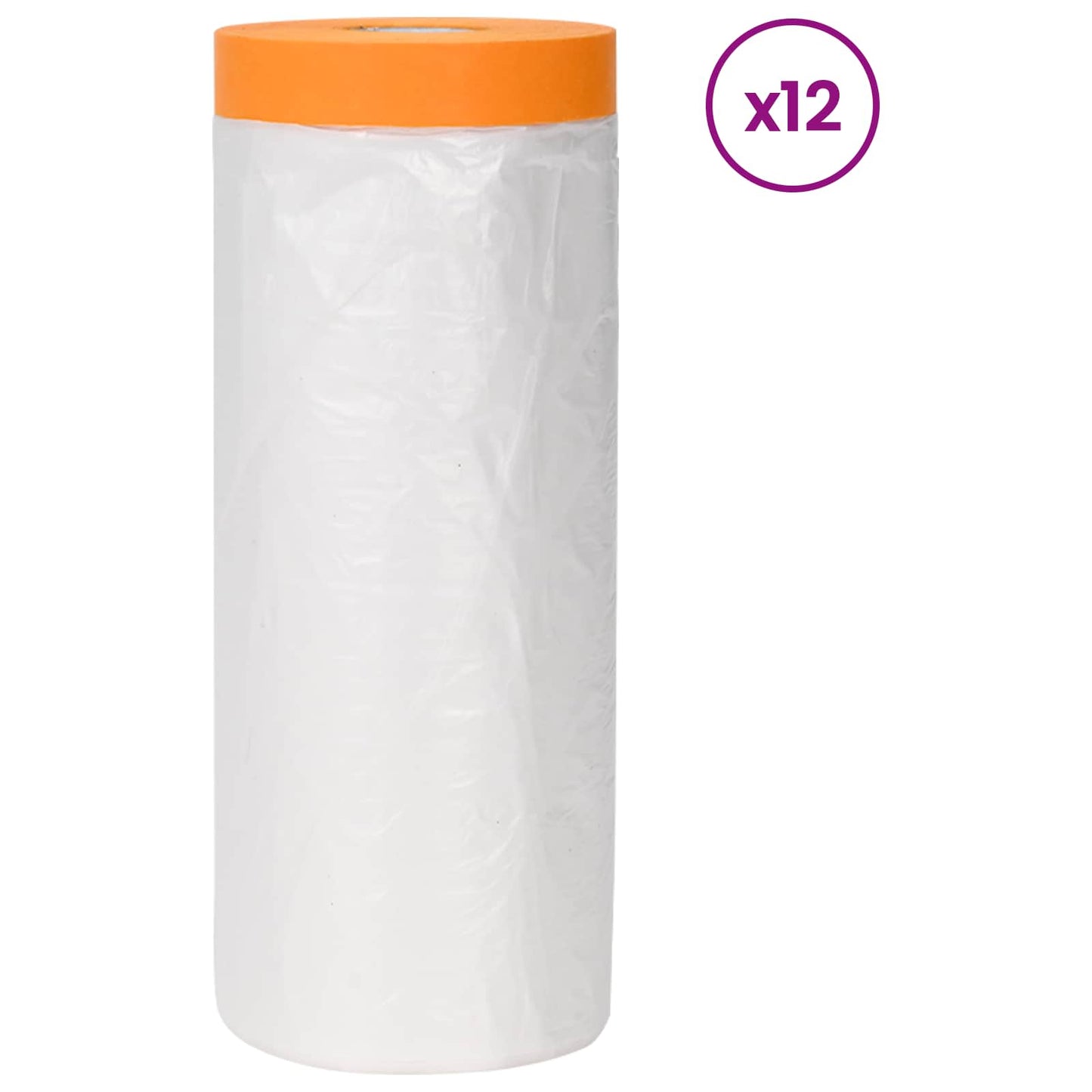 Dust Sheet with Adhesive Tape 12 pcs Transparent 270 x 1600 cm