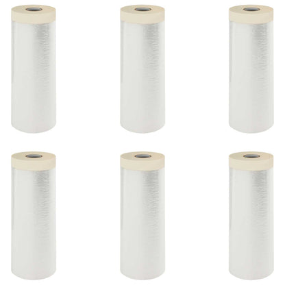 Dust Sheet with Adhesive Tape 6 pcs Transparent 270 x 1600 cm