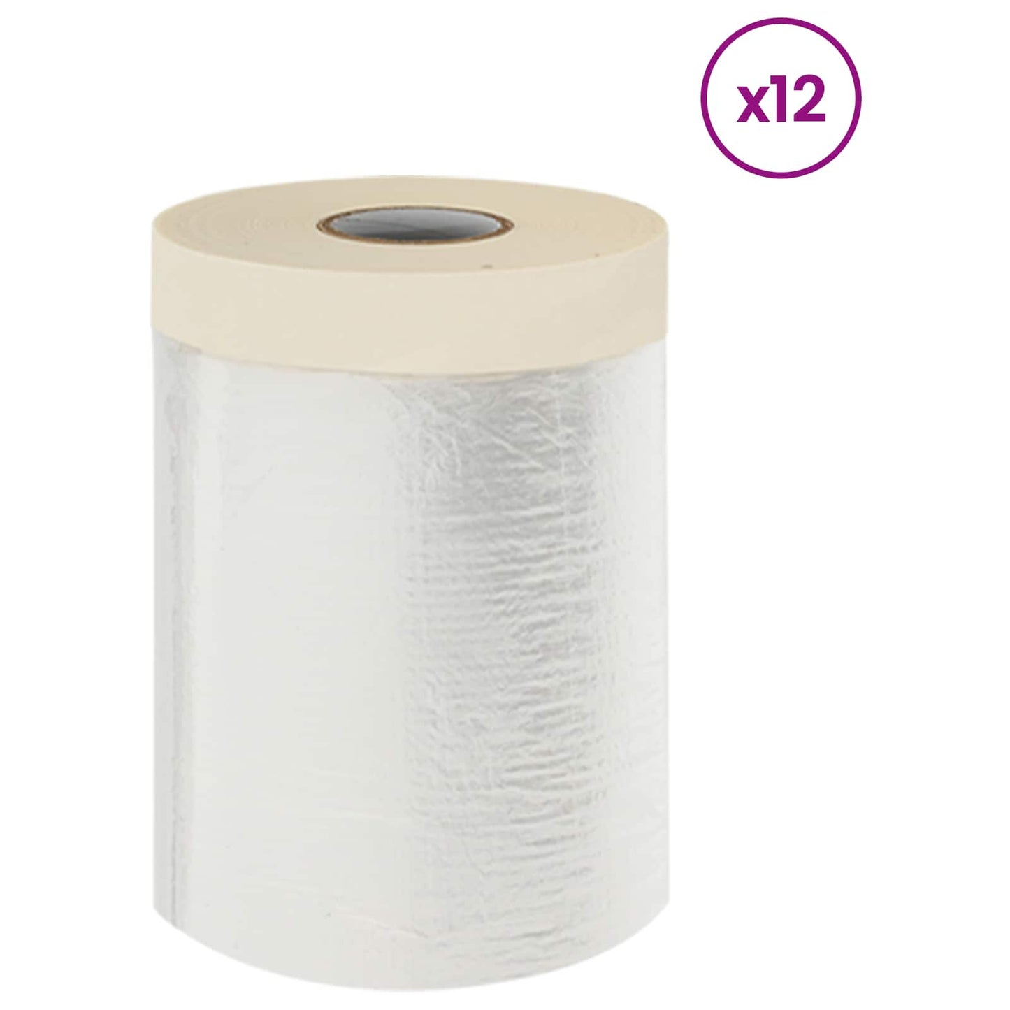 Dust Sheet with Adhesive Tape 12 pcs Transparent 55 x 3300 cm