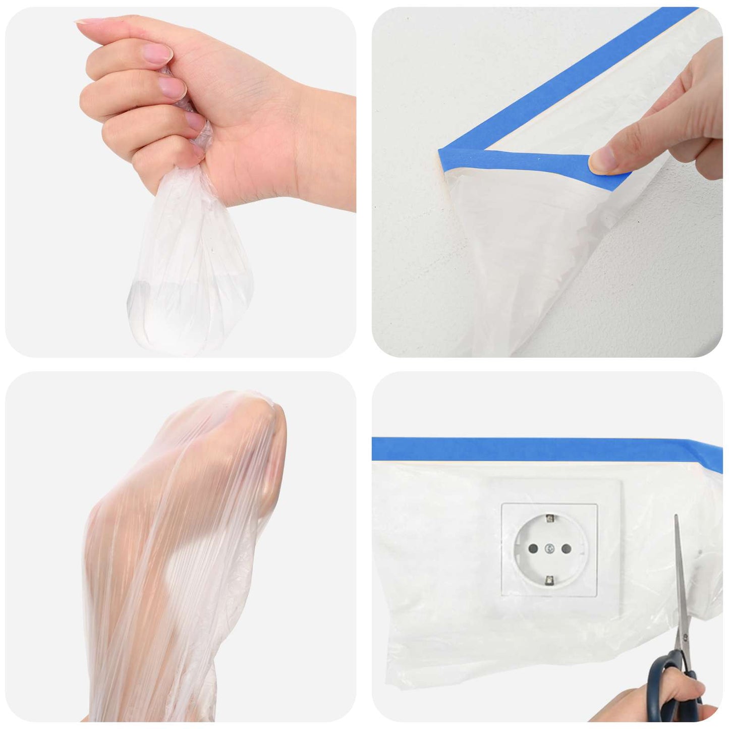 Masking Film with Adhesive Tape 6 pcs Transparent and Blue