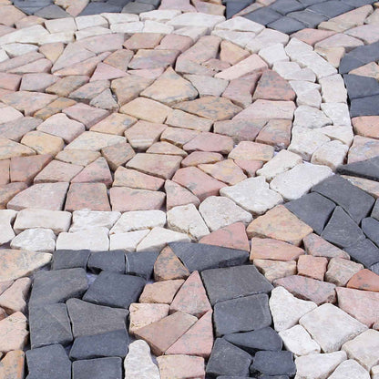 Mosaic Tiles Sun Pattern Multicolour 120 x 120 cm Marble