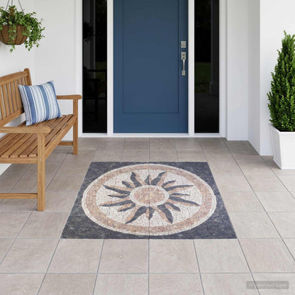Mosaic Tiles Sun Pattern Multicolour 120 x 120 cm Marble