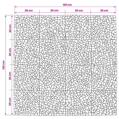 Mosaic Tiles Sun Pattern Multicolour 120 x 120 cm Marble