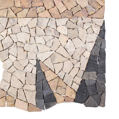 Mosaic Tiles Wind Pattern Multicolour 120 x 120 cm Marble