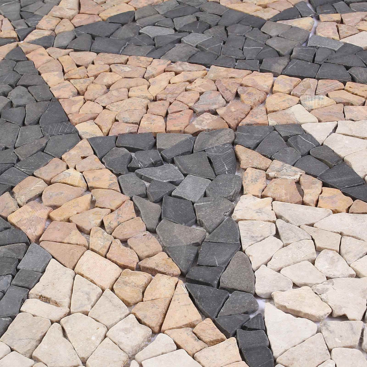 Mosaic Tiles Wind Pattern Multicolour 120 x 120 cm Marble