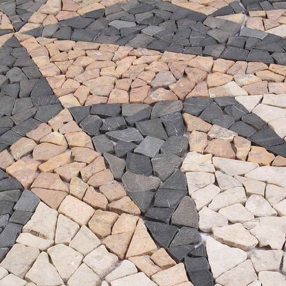 Mosaic Tiles Wind Pattern Multicolour 120 x 120 cm Marble