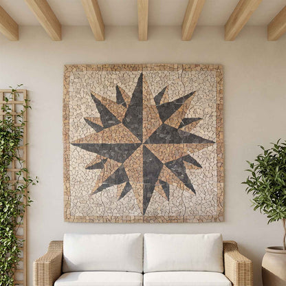 Mosaic Tiles Wind Pattern Multicolour 120 x 120 cm Marble