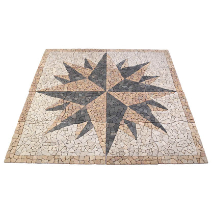 Mosaic Tiles Wind Pattern Multicolour 120 x 120 cm Marble