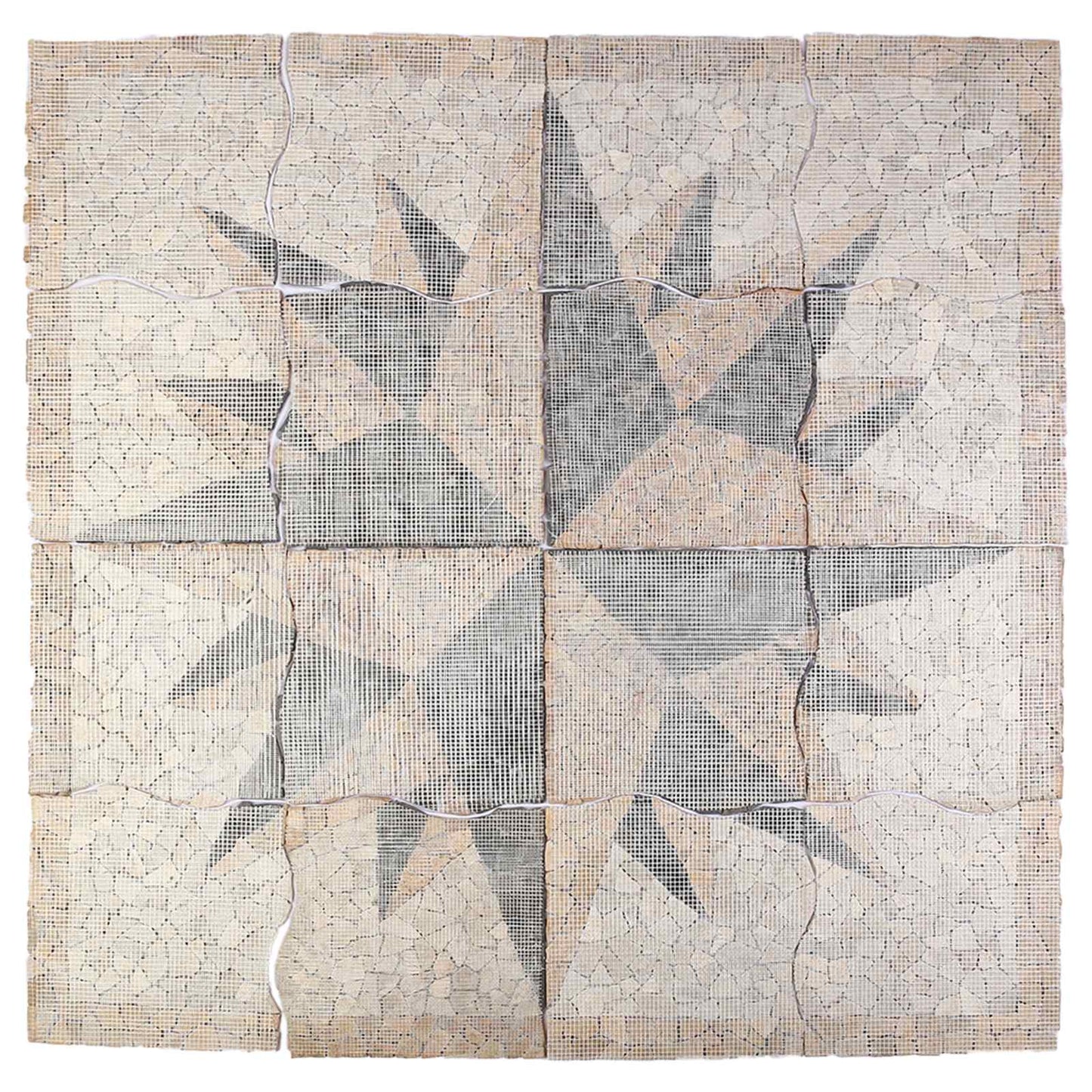 Mosaic Tiles Wind Pattern Multicolour 120 x 120 cm Marble