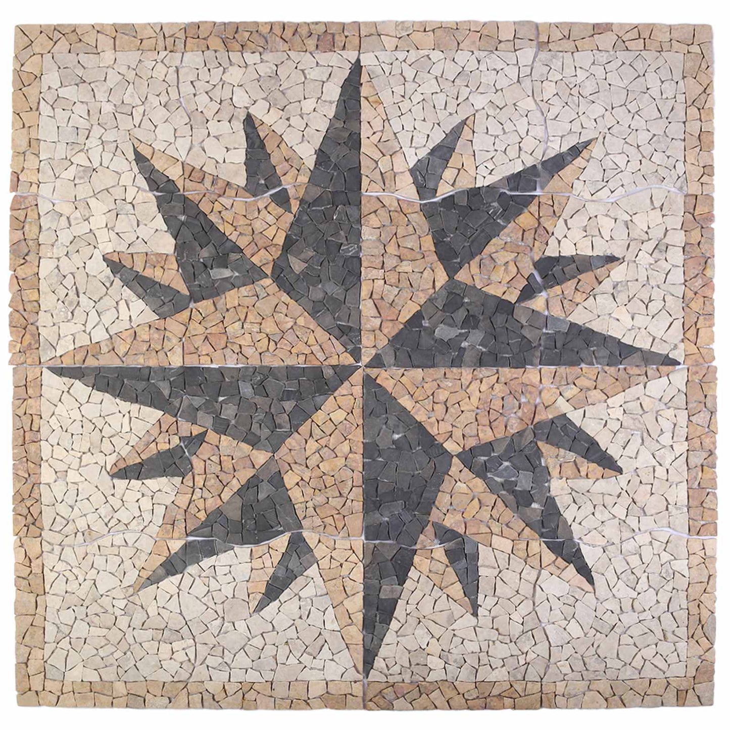 Mosaic Tiles Wind Pattern Multicolour 120 x 120 cm Marble