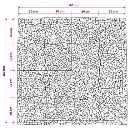Mosaic Tiles Wind Pattern Multicolour 120 x 120 cm Marble